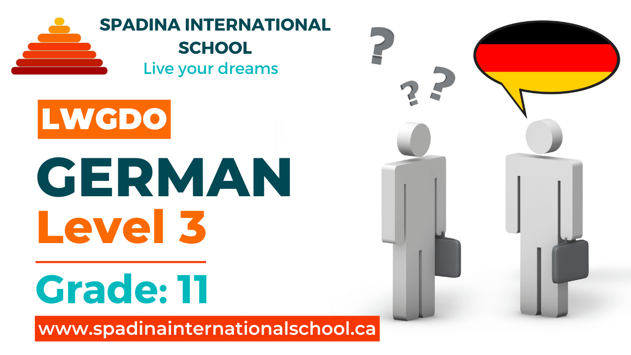 LWGDO - German Level 3 - Grade 11 course Online